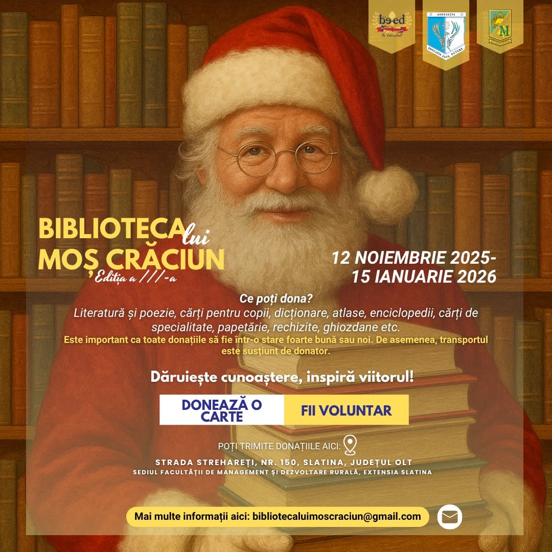 „Biblioteca lui Moș Crăciun – pe principiul FII mai bun!” – ediția a III-a
